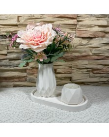 Сувенир Набор Ваза, подставка, соевая свеча, гипс, 10 см ..