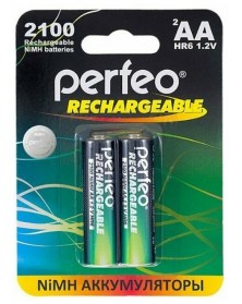 Аккумулятор PERFEO      R6 AA BL2 NI-MH 2100mAh  1.2v (2/20)..