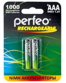 Аккумулятор PERFEO      R03 AAA BL2 NI-MH 1000mAh  1.2v (2/20)..