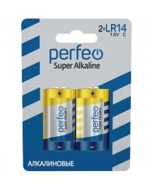 Батарейка PERFEO           LR-14  (2BL)(20)(100) 1.5V Super Alkaline..