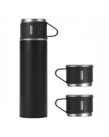 Термос Smart 450 мл с 3-мя кружками черный.. Термос Smart 450 мл с 3-мя кружками черный..