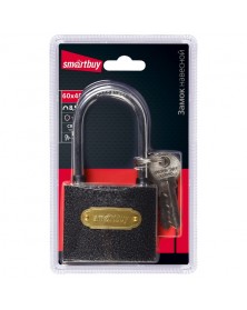 Замок Smartbuy (SBT-LK-6048L) навесной, корпус 60*48 мм, удлиненная дужка d..