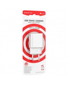 Сетевое Зарядное Устройство 220V- 1*USB выход   Borofone BA 74A  2.1A White..