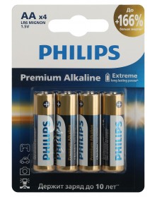 Батарейка PHILIPS LR6 AA Alkaline ( 4BL) Premium 1.5V ( 48/192.. Батарейка PHILIPS LR6 AA Alkaline ( 4BL) Premium 1.5V ( 48/192..