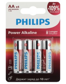 Батарейка PHILIPS LR6 AA Alkaline ( 4BL) Power 1.5V ( 48/144).. Батарейка PHILIPS LR6 AA Alkaline ( 4BL) Power 1.5V ( 48/144)..