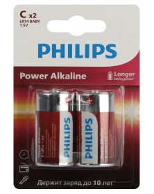 Батарейка PHILIPS LR-14 C (2BL) 1.5 V POWER Алкалин ( 20/200).. Батарейка PHILIPS LR-14 C (2BL) 1.5 V POWER Алкалин ( 20/200)..