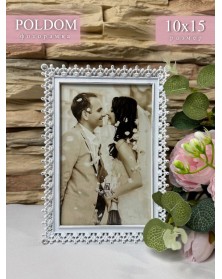 Ф/Рамка POLDOM  CK-1040 STWH 10*15 металлическая       (24)..