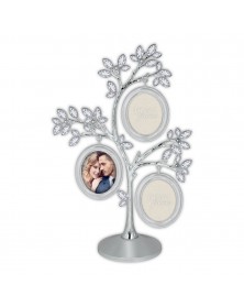 Ф/Рамка ZEP KV833  WAGNER Дерево на 3 фото 6*5 см, металлическая со стразам..