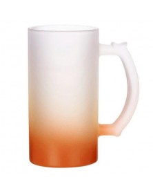 Кружка пивная стекло матовая Оранжева 470 мл..