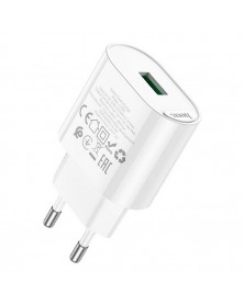 Сетевое Зарядное Устройство 220V- 1*USB выход   Hoco C109A  2.1A White QC3...