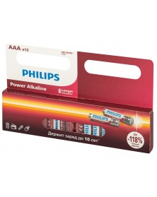 Батарейка PHILIPS           LR03 ААА  Alkaline ( 12BL) Power 1,5 V P12W-51 ..