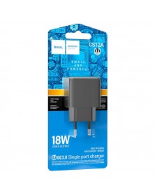 Сетевое Зарядное Устройство 220V- 1*USB выход   Hoco CS12A  3.0A Black QC3...