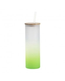 Стакан 600 мл с крышкой стеклянный матовый Салатовый под сублимацию.. Стакан 600 мл с крышкой стеклянный матовый Салатовый под сублимацию..