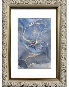 Ф/Рамка PLATINUM пласт.15*21   ВИНТАЖ- Белый с золотом    (22)