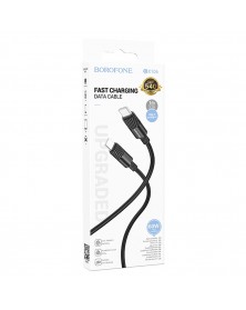 Кабель  Type-C - Type-C Borofone BX106 1.0 m,3.0A, Black, коробочка Пластик..