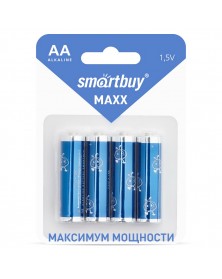 Батарейка SMARTBUY     LR6  Alkaline  (  4BL)(48)(480) MAXX Синий Блистер..