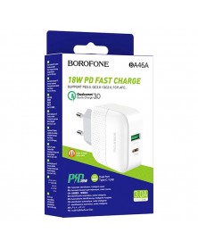 Сетевое Зарядное Устройство 220V- 1*Type-C выход + 1*USB  Borofone BA  46A ..