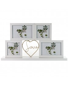 Мультирамка на   4 фото   BB-7050  Белый  LOVE  2 - 10*10 и 2 - 10*15  Наст..