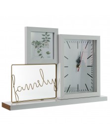 Мультирамка на 2 фото BB-7155С Белый FAMILY с Часами (Настольная) .. Мультирамка на 2 фото BB-7155С Белый FAMILY с Часами (Настольная) ..