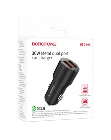 Автомобильное Зарядное Устройство 12V- USB 2*USB выхода Borofone BZ  19B 3...