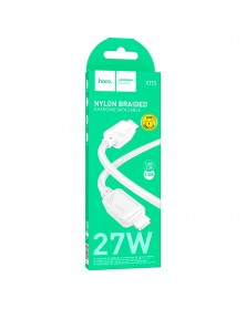 Кабель  Type C - 8-pin Hoco X113 1.0 m,3.0A, White, коробочка Нейлон PD 27W..