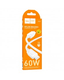 Кабель  Type-C - Type-C Hoco X113 1.0 m, 3.0A, White, коробочка Нейлон PD 6..