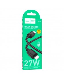 Кабель  Type C - 8-pin Hoco X113 1.0 m,3.0A, Black, коробочка Нейлон PD 27W..