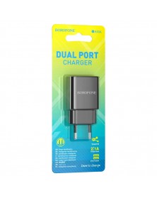 Сетевое Зарядное Устройство 220V- 2*USB выхода  Borofone BA  53A  2.1A Blac..