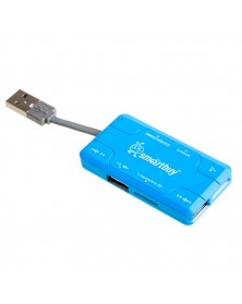 USB-концентратор SmartBuy (SBRH- 750-B) + картридер Blue.. USB-концентратор SmartBuy (SBRH- 750-B) + картридер Blue..