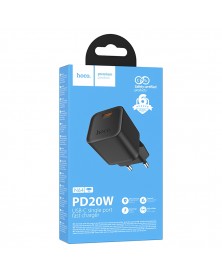 Сетевое Зарядное Устройство 220V- 1*Type-C выход   Hoco N  64  3.0A Black, ..