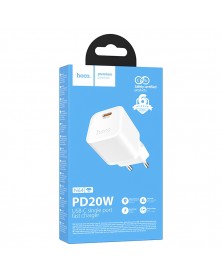 Сетевое Зарядное Устройство 220V- 1*Type-C выход   Hoco N  64  3.0A White, ..