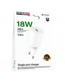 Сетевое Зарядное Устройство 220V- 1*USB выход   Borofone BA102A  3.0A White..