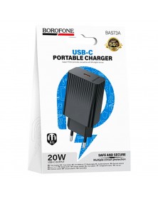 Сетевое Зарядное Устройство 220V- 1*Type-C выход   Borofone BAS73A  3.0A Bl..