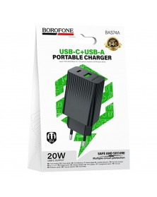 Сетевое Зарядное Устройство 220V- 1*Type-C выход + 1*USB  Borofone BAS74A  ..