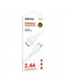 Кабель  USB - 8-pin Borofone BX121 1.0 m,2.4A White, коробочка Пластик..