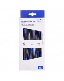 Набор отверток Smartbuy (SBT-PRO-SCN-6) 6 штук, шлицевые и крестовые, CR-V,..