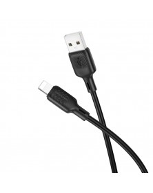 Кабель  USB - 8-pin Borofone BX113 1.0 m,2.4A Black, коробочка Силикон..