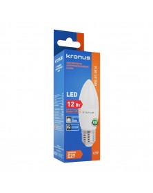 Лампа светодиодная KRONUS (LED) C37-  12W-4000K E27 Белый свет Свеча (KRS-0..