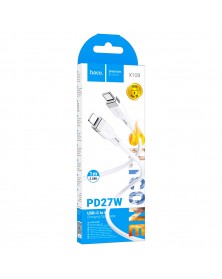 Кабель  Type C - 8-pin Hoco X109 1.0 m,3.0A, White, коробочка Силикон PD 27..