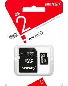Карта памяти MicroSD 2Gb SmartBuy + Адаптер SD.. Карта памяти MicroSD 2Gb SmartBuy + Адаптер SD..